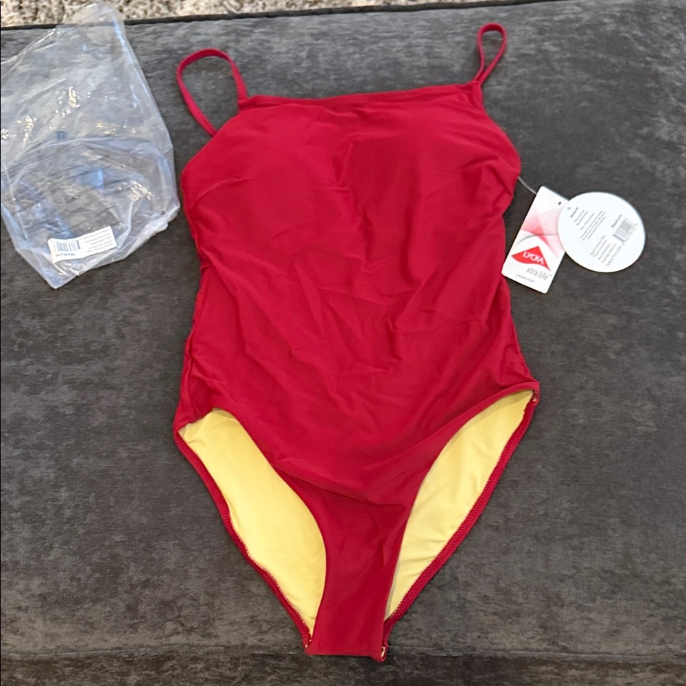 Women’s Red Swimwear by Lycra competition suits or fun